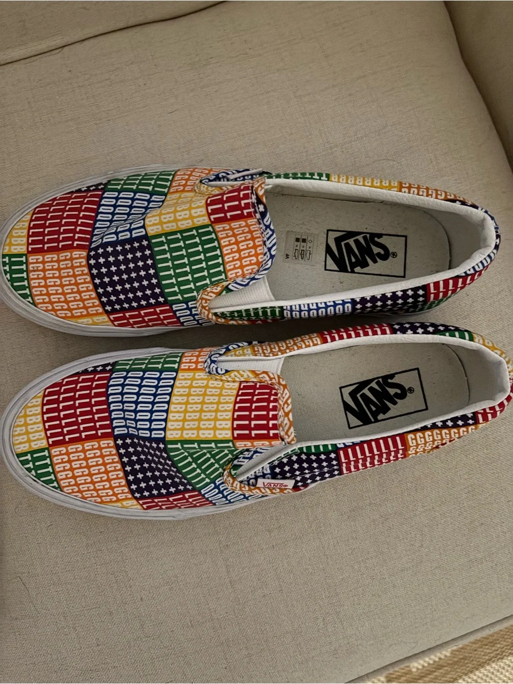 Vans Adult Unisex Slip-On Pride Rainbow Checkerboard Shoes